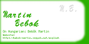 martin bebok business card
