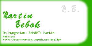 martin bebok business card
